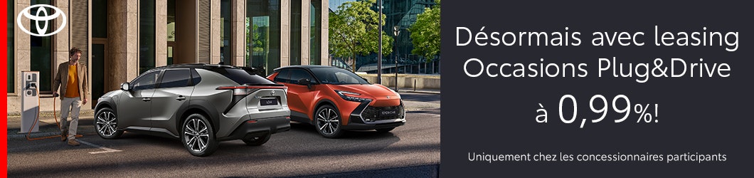 Promotion: L'action est valable sur tous les véhicules Toyota électriques et Plug-in Hybrid Occasion Plus et chez les partenaires Toyota participants.