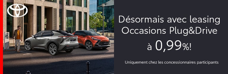Promotion: L'action est valable sur tous les véhicules Toyota électriques et Plug-in Hybrid Occasion Plus et chez les partenaires Toyota participants.