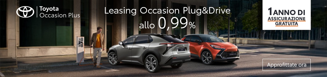 La promozione è disponibile su tutti i veicoli elettrici e ibridi plug-in Occasion Plus di Toyota e presso i partner Toyota aderenti.